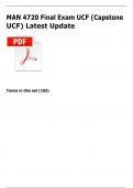 MAN 4720 Final Exam UCF &lpar;Capstone UCF&rpar; &sol;MAN 4720 UCF Capstone Midterm Exam With Complete Solution Latest Update