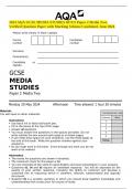 2024 AQA GCSE MEDIA STUDIES 8572&sol;2 Paper 2 Media Two&period; Verified Question Paper with Marking Scheme Combined&period; June 2024