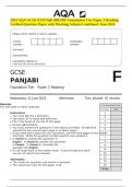 2024 AQA GCSE PANJABI 8683&sol;RF Foundation Tier Paper 3 Reading&period; Verified Question Paper with Marking Scheme Combined&period; June 2024