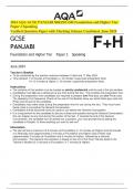 2024 AQA GCSE PANJABI 8683&sol;SF&plus;SH Foundation and Higher Tier Paper 2 Speaking&period; Verified Question Paper with Marking Scheme Combined&period; June 2024