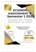 ECS2606 Assignment 2 &lpar;COMPLETE ANSWERS&rpar; Semester 1 2025 &lpar;157760&rpar; - DUE 22 April 2025