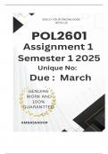 POL2601 Assignment 1 &lpar;COMPLETE ANSWERS&rpar; Semester 1 2025 - DUE March 2025