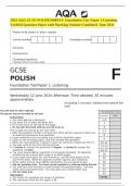 2024 AQA GCSE POLISH 8688&sol;LF Foundation Tier Paper 1 Listening&period; Verified Question Paper with Marking Scheme Combined&period; June 2024