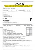 2024 AQA GCSE POLISH 8688&sol;WF Foundation Tier Paper 4 Writing&period; Verified Question Paper with Marking Scheme Combined&period; June 2024