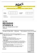 2024 AQA GCSE RELIGIOUS STUDIES B 8063&sol;2A Paper 2A Perspectives on faith &lpar;themes&rpar;&period; Verified Question Paper with Marking Scheme Combined&period; June 2024