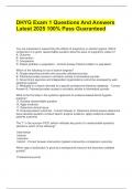 DHYG Exam 1 Questions And Answers  Latest 2025 100&percnt; Pass Guaranteed
