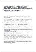 LOWA DOT PRACTICE DRIVERS  LICENSE TEST QUESTIONS WITH 100&percnt;  VERIFIED ANSWERS 2025