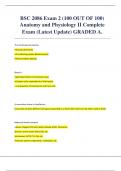 BSC 2086 Exam 2 &lpar;100 OUT OF 100&rpar;  Anatomy and Physiology II Complete Exam &lpar;Latest Update&rpar; GRADED A&period; 