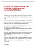 SAFETY AND INFECTION CONTROL  EXAM WITH QUESTIONS AND  ANSWERS LATEST 2025