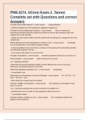 PNB 2274  UConn Exam 2  Tanner Complete set with Questions and correct Answers