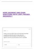 HOPE SEGMENT ONE EXAM QUESTIONS WITH 100&percnt; PASSED ANSWERS&excl;&excl;
