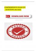 COMPREHENSIVE EXAM CDT &Tab;QUESTIONS 2025