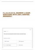 F&period;L&period;V&period;S H&period;O&period;P&period;E&period; SEGMENT 1 EXAM QUESTIONS WITH 100&percnt; VERIFIED ANSWERS&excl;&excl;