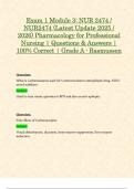 Exam 1 Module 1&comma; 2 & 3&colon; NUR2474 &sol; NUR 2474 &lpar;Latest 2025 &sol; 2026 Updates STUDY BUNDLE WITH COMPLETE SOLUTIONS&rpar; Pharmacology for Professional Nursing &vert; Questions and Answers &vert; 100&percnt; Correct &vert; Grade A - Rasmussen