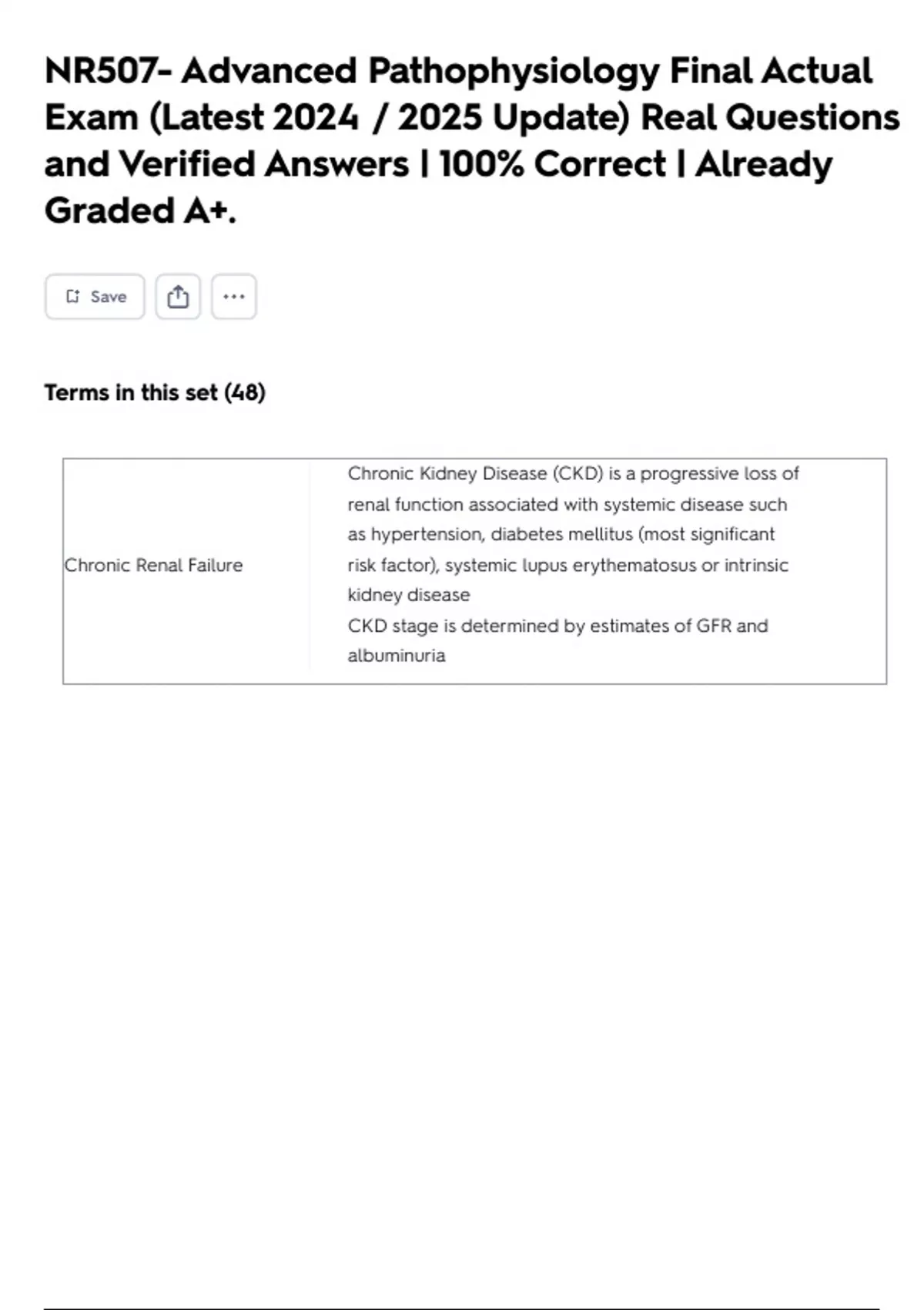 NR507- Advanced Pathophysiology Final Actual Exam (Latest 2024 / 2025 ...
