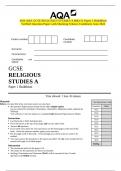 2024 AQA GCSE RELIGIOUS STUDIES A 8062&sol;11 Paper 1 Buddhism Verified Question Paper with Marking Scheme Combined&period; June 2024