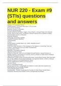 NUR 220 - Exam -9 &lpar;STIs&rpar; questions and answers
