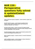 NUR 220 - Perioperative questions fully solved & updated&lpar;latest update&rpar;