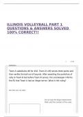 ILLINOIS VOLLEYBALL PART 1 QUESTIONS & ANSWERS SOLVED 100&percnt; CORRECT&excl;&excl;