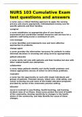 NURS 103 Cumulative Exam test questions and answers&period;