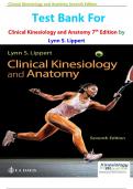 Test Bank For Clinical Kinesiology and Anatomy 7th Edition by Lynn S&period; Lippert isbn-9781719644525 All Chapters Latest Guide Graded A&plus;