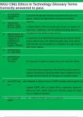 WGU C961 Ethics In Technology Glossary Terms Correctly answered to pass