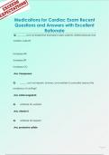 Medications for Cardiac Exam Recent  Questions and Answers with Excellent  Rationale 