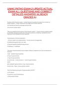UNMC PATHO EXAM 2 UPDATE ACTUAL EXAM ALL QUESTIONS AND CORRECT DETAILED ANSWERS &vert;ALREADY GRADED A&plus;