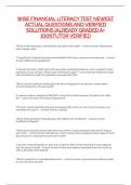 WISE FINANCIAL LITERACY TEST NEWEST ACTUAL QUESTIONS AND VERIFIED SOLUTIONS &vert;ALREADY GRADED A&plus; 100&percnt;TUTOR VERIFIED