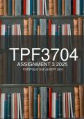 TPF3704 Portfolio 2025 Assignment 3 Semester 2 2025