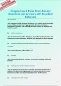 Oregon Law & Rules Exam Recent  Questions and Answers with Excellent  Rationale 