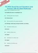 PA EFDA Board Exam Recent  Questions and Answers with Excellent  Rationale 