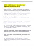 Liberty University - CSIS 110CSIS 110 Module 1 Question and answers verified to pass