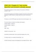 Liberty University - CSIS 110 CSIS 110&colon; Chapter 6-7 test review Question and answers already passed 