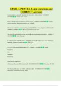 EPME  UPDATED Exam Questions and  CORRECT Answers