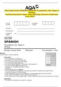 2024 AQA GCSE SPANISH 8698&sol;WF Foundation Tier Paper 4 Writing Verified Question Paper with Marking Scheme Combined&period; June 2024