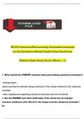 NR 546 Advanced Pharmacology Psychopharmacology   for the Psychiatric-Mental Health Nurse Practitioner  Midterm Exam Study Guide &lpar;Week 1 - 4&rpar; 