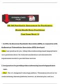 NR 548 Psychiatric Assessment for Psychiatric-  Mental Health Nurse Practitioner  Final Exam Week 7-8 