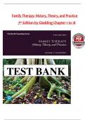 Test Bank for Family Therapy&colon; History&comma; Theory&comma; and Practice 7th Edition by Gladding&comma;  All 1-18 Chapters Covered &comma;Latest Edition