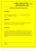  ASPE CPD STUDY QUESTIONS AH QUESTIONS AND ANSWERS 2025