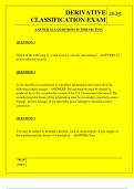 DERIVATIVE CLASSIFICATION EXAM QUESTIONS AND ANSWERS 2025