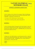 VATI RN MATERNAL NEWBORN EXAM QUESTIONS AND ANSWERS 2025