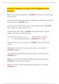 Arizona Contractor License CR-67 Questions and  Answers