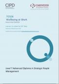 Test Bank for CIPD 7OS06 &ndash; Well-Being at Work&comma; for Level 7 Advanced Diploma in Strategic People Management