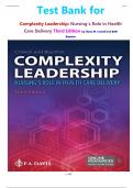 Test Bank for Complexity Leadership&colon; Nursing's Role in Health Care Delivery Third Edition by Diana M&period; Crowell and Beth Boynton isbn-9780803699069 Complete Latest Guide Graded A&plus;