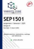 SEP1501 Assignment 1 &lpar;DETAILED ANSWERS&rpar; Semester 1 2025 - DISTINCTION GUARANTEED