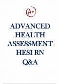 ADVANCED HEALTH ASSESSMENT HESI RN QUESTIONS AND ANSWERS