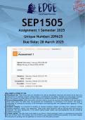 SEP1505 Assignment 1 &lpar;ANSWERS&rpar; Semester 1 2025 - DISTINCTION GUARANTEED