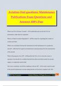 Aviation Oral questions&colon; Maintenance Publications Exam Questions and Answers 100&percnt; Pass