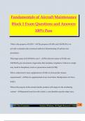 Fundamentals of Aircraft Maintenance Block 1 Exam Questions and Answers 100&percnt; Pass